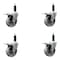 Service Caster 4'' Semi Steel Swivel 1'' Expanding Stem Caster Set Total Lock Brake, 4PK SCC-EXTTL20S414-SSS-1-4 - alternate 1